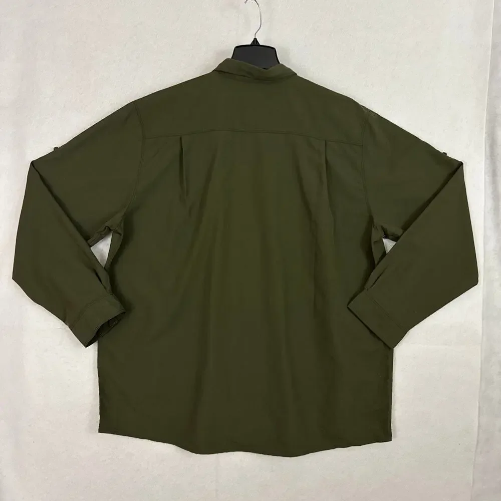 The North Face Shirt Mens XXL Green Paramount Woven Long Sleeve UPF 50 NWT